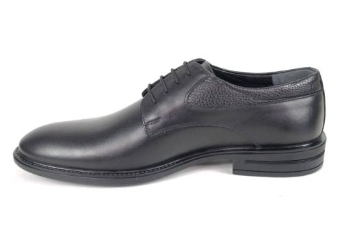 Мъжки официални обувки Verso Notte от черна естествена кожа – напа и флотер, с елегантно гъвкаво ходило