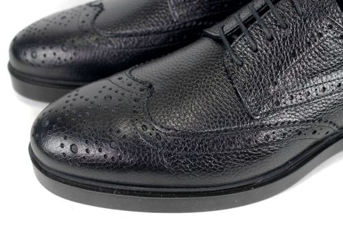 Мъжки официални обувки Linea Ombra – черни Oxford от естествена кожа флотер