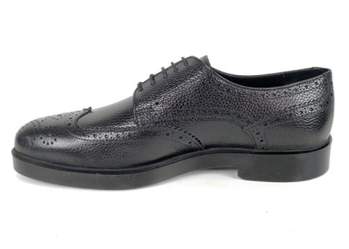 Мъжки официални обувки Linea Ombra – черни Oxford от естествена кожа флотер