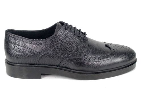 Мъжки официални обувки Linea Ombra – черни Oxford от естествена кожа флотер