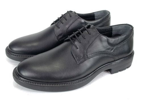 Мъжки официални обувки Inverno Classico – черна естествена кожа с дебело зимно ходило