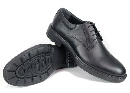 Мъжки официални обувки Inverno Classico – черна естествена кожа с дебело зимно ходило