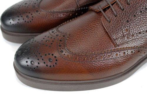 Мъжки официални обувки Linea Ombra – кафяви Oxford от естествена кожа