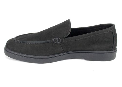 Мъжки мокасини Notte Morbida – черен естествен набук с гъвкаво олекотено ходило