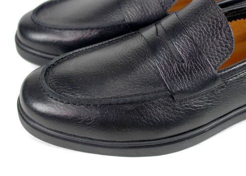 Мъжки мокасини Linea Nobile – естествена кожа, черни, с гъвкаво ходило