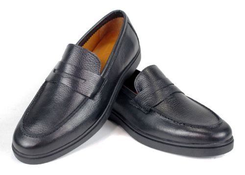 Мъжки мокасини Linea Nobile – естествена кожа, черни, с гъвкаво ходило