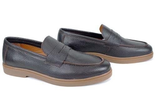 Мъжки обувки Linea Nobile – кафява флотер кожа с олекотено гъвкаво ходило