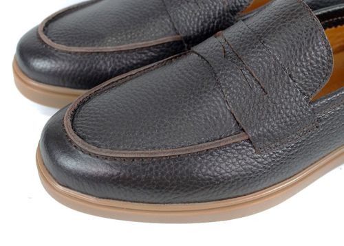 Мъжки обувки Linea Nobile – кафява флотер кожа с олекотено гъвкаво ходило