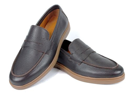 Мъжки обувки Linea Nobile – кафява флотер кожа с олекотено гъвкаво ходило