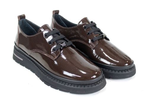 дамски ежедневни обувки от естествен лак в кафяво – Classica Bruna