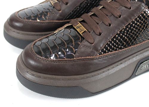 дамски обувки Vita Elegante от естествена кожа и лак със змийска щампа