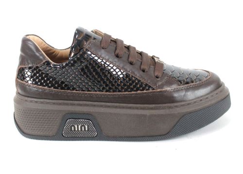 дамски обувки Vita Elegante от естествена кожа и лак със змийска щампа