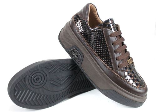 дамски обувки Vita Elegante от естествена кожа и лак със змийска щампа