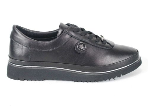 дамски обувки Linea Nova изцяло черни от естествена кожа