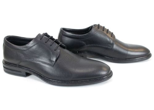 Мъжки елегантни обувки Александър от естествена кожа в черно