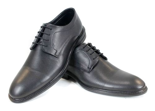 Мъжки елегантни обувки Александър от естествена кожа в черно