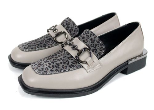 Дамски обувки Felina от визон естествена кожа и леопардов принт, премиум модел