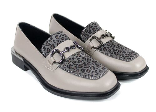 Дамски обувки Felina от визон естествена кожа и леопардов принт, премиум модел