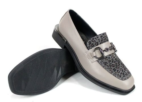 Дамски обувки Felina от визон естествена кожа и леопардов принт, премиум модел