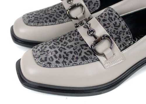 Дамски обувки Felina от визон естествена кожа и леопардов принт, премиум модел