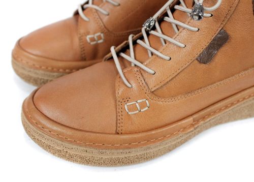 дамски меки боти Mira Senso от естествена кожа в светло кафяво с гъвкаво шито ходило