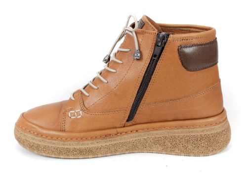 дамски меки боти Mira Senso от естествена кожа в светло кафяво с гъвкаво шито ходило