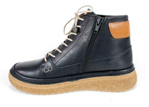 дамски боти Mira Senso Black Edition от естествена кожа с гъвкаво шито ходило