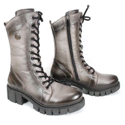 дамски кубинки Velluto Ombra от естествена кожа визон с ефект на състаряване и топъл хастар