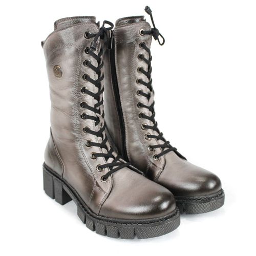 дамски кубинки Velluto Ombra от естествена кожа визон с ефект на състаряване и топъл хастар