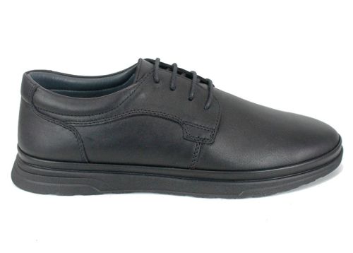 Мъжки обувки Чефо от черна естествена кожа с връзки и леко ходило