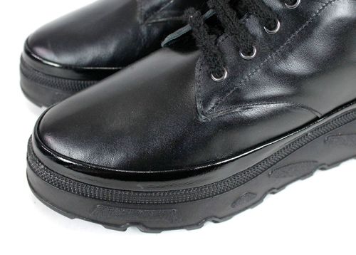 Дамски спортни боти Night Nova от естествена кожа – черни