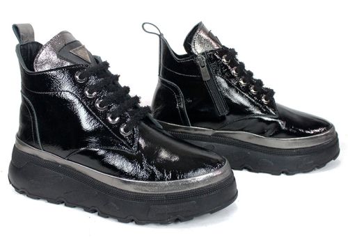 Черни зимни дамски боти с дебело ходило Night Nova