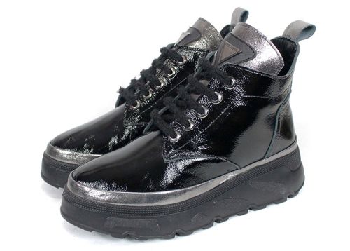 Черни зимни дамски боти с дебело ходило Night Nova