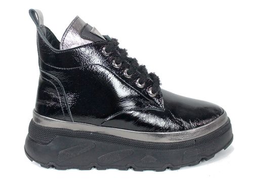 Черни зимни дамски боти с дебело ходило Night Nova