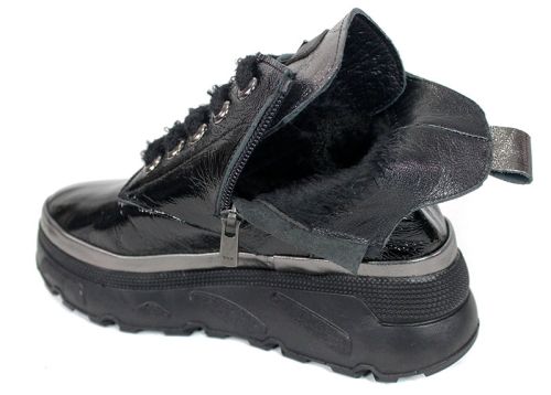 Черни зимни дамски боти с дебело ходило Night Nova