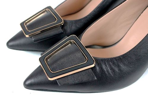 Bella Luxe – дамски официални обувки от черна естествена кожа, висок ток