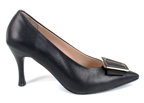 Bella Luxe – дамски официални обувки от черна естествена кожа, висок ток