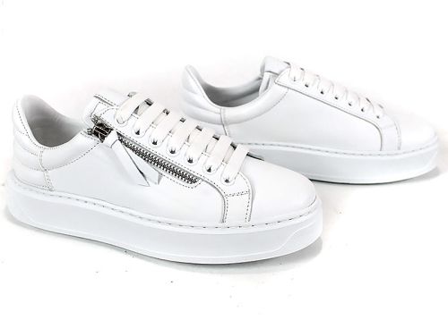 Дамски сникърси Aero Bianca бели естествена кожа