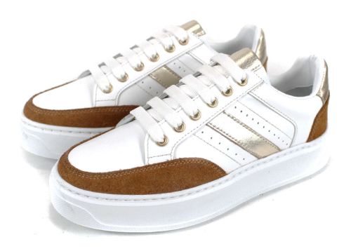 дамски-сникърси-бяло-златно-кафяво-естествен-велур