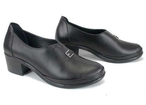 Елегантни черни обувки Lusso Forte със средно висок ток