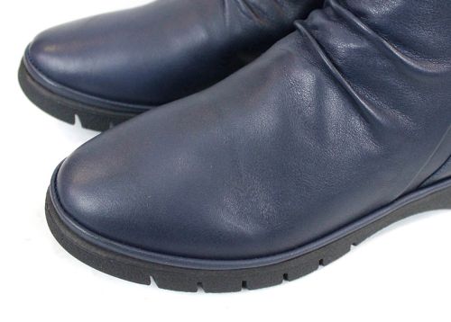 дамски боти Lina Arte естествена кожа тъмносини