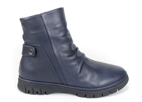 дамски боти Lina Arte естествена кожа тъмносини