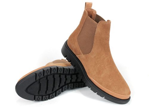 Дамски боти Lumea – светло кафяв естествен велур