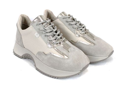 дамски сникърси Luna Alba естествена кожа велур бежови