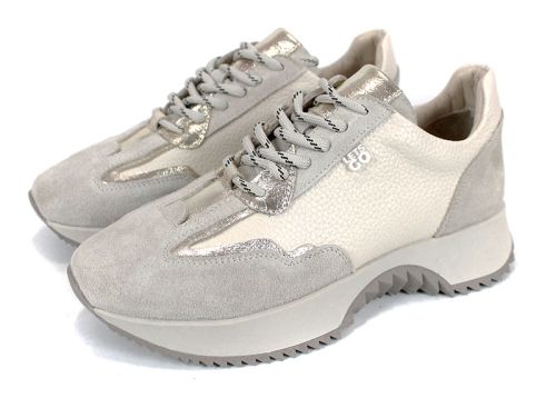 дамски сникърси Luna Alba естествена кожа велур бежови