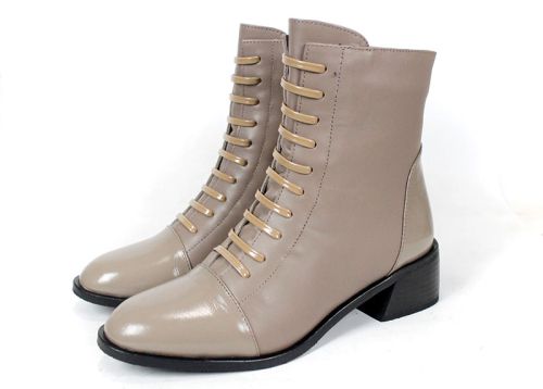 дамски боти nera alta визон естествена кожа и лак