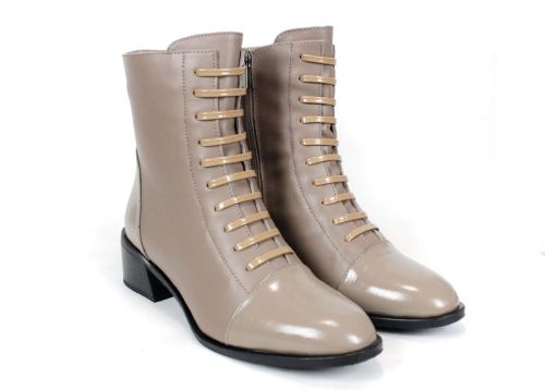 дамски боти nera alta визон естествена кожа и лак