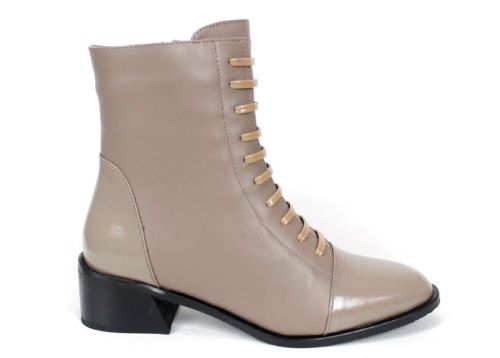 дамски боти nera alta визон естествена кожа и лак