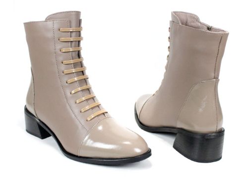 дамски боти nera alta визон естествена кожа и лак