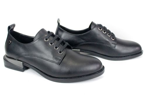 дамски обувки Silenza Noir от естествена кожа, черни, Quiet Luxury стил